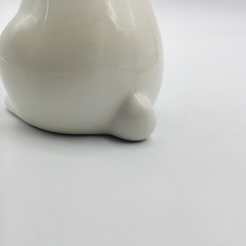 CERAMIC White Bunny Rabbit 8” Easter Spring Figure Farmhouse Decor Mantle Table - Picture 7 of 9
